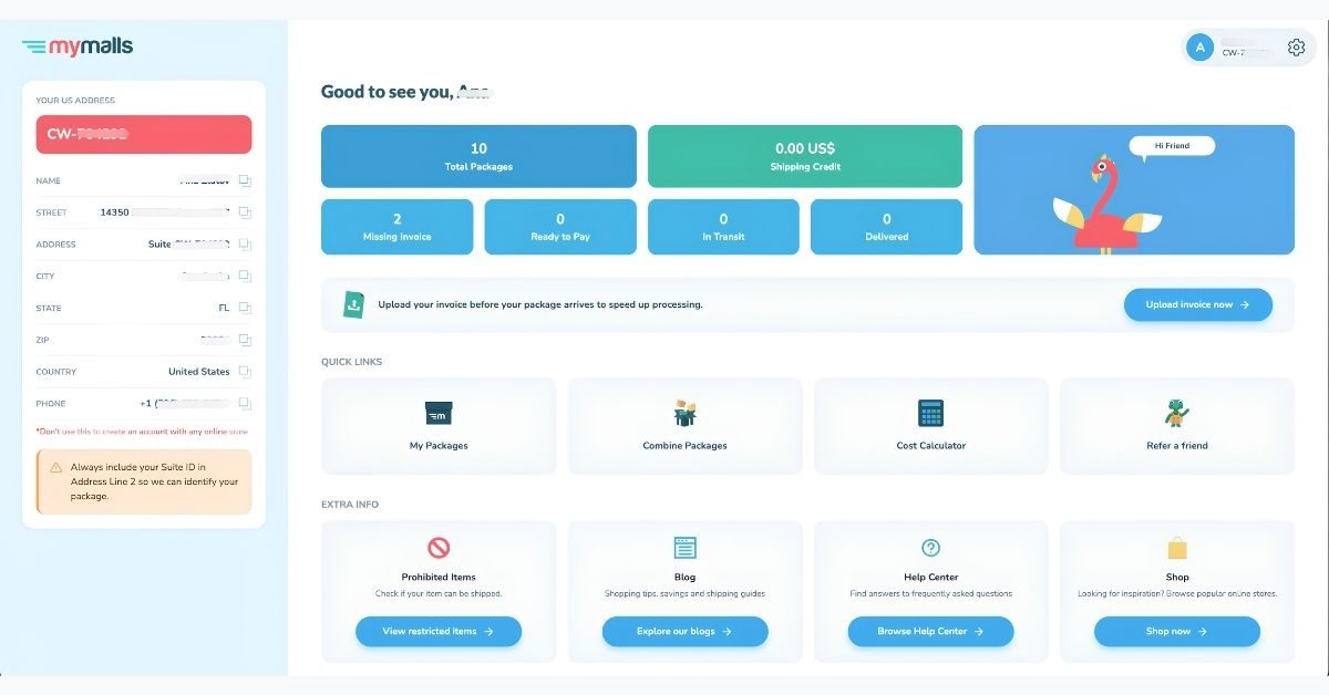 Dashboard Home Screen